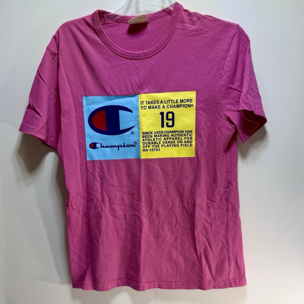 Champion Heritage Shirt Mens Medium Reef Pink Life Jock Graphic‎ Short Sleeve